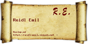 Reidl Emil névjegykártya